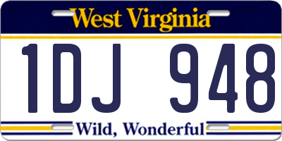 WV license plate 1DJ948