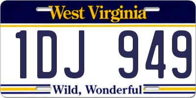 WV license plate 1DJ949