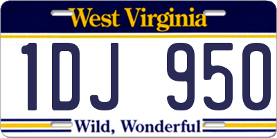 WV license plate 1DJ950