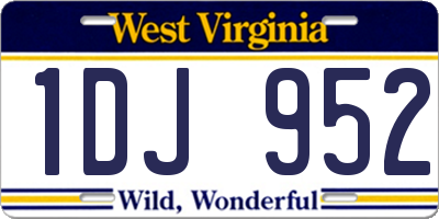 WV license plate 1DJ952