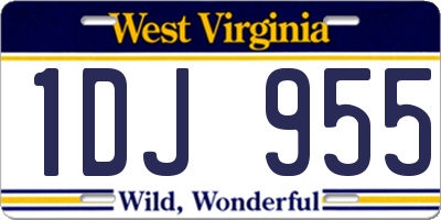 WV license plate 1DJ955