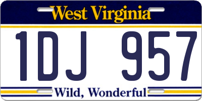 WV license plate 1DJ957