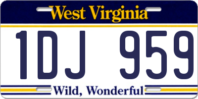 WV license plate 1DJ959