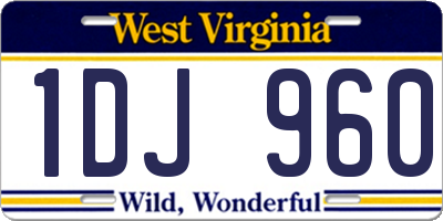 WV license plate 1DJ960