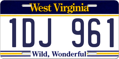 WV license plate 1DJ961