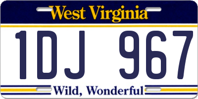 WV license plate 1DJ967