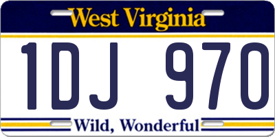 WV license plate 1DJ970