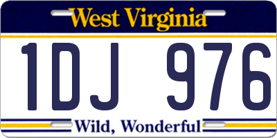 WV license plate 1DJ976