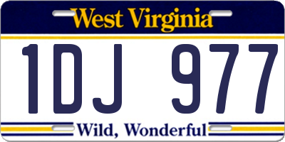 WV license plate 1DJ977