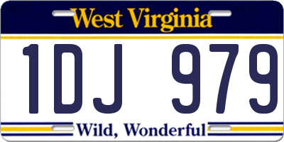WV license plate 1DJ979