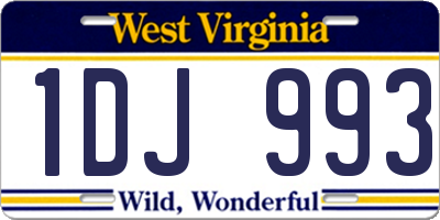 WV license plate 1DJ993