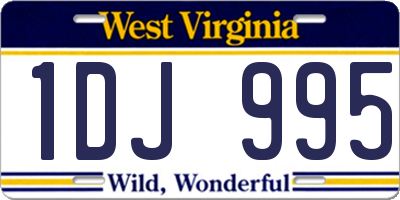 WV license plate 1DJ995