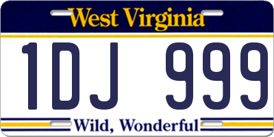 WV license plate 1DJ999