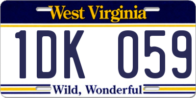 WV license plate 1DK059