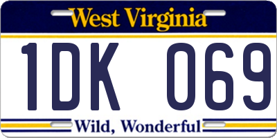 WV license plate 1DK069