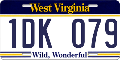 WV license plate 1DK079