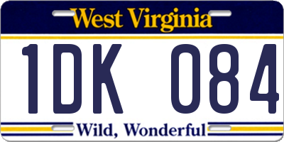 WV license plate 1DK084
