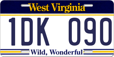 WV license plate 1DK090