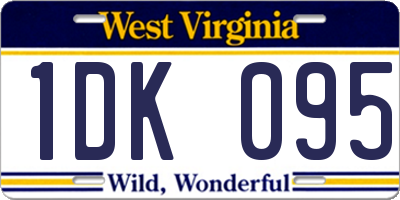 WV license plate 1DK095