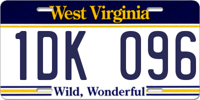 WV license plate 1DK096