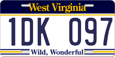 WV license plate 1DK097