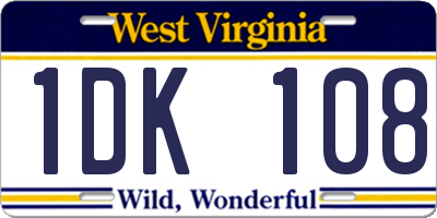 WV license plate 1DK108
