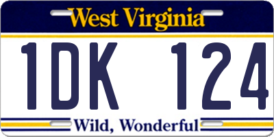 WV license plate 1DK124