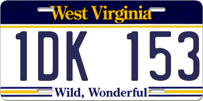 WV license plate 1DK153
