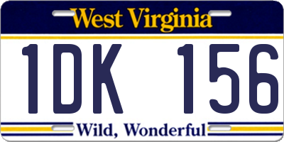 WV license plate 1DK156