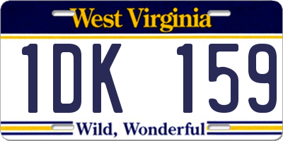 WV license plate 1DK159