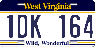 WV license plate 1DK164