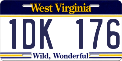 WV license plate 1DK176