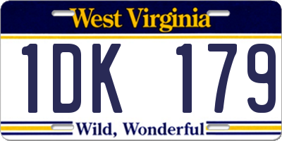 WV license plate 1DK179