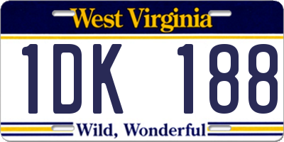 WV license plate 1DK188