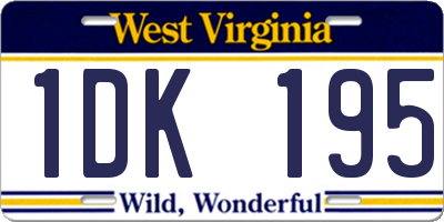 WV license plate 1DK195