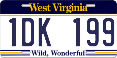 WV license plate 1DK199