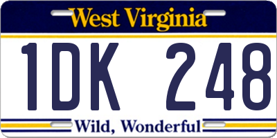 WV license plate 1DK248