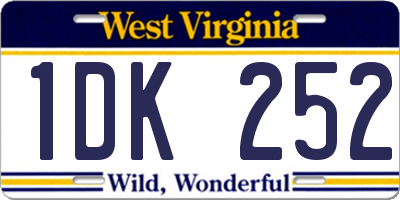 WV license plate 1DK252