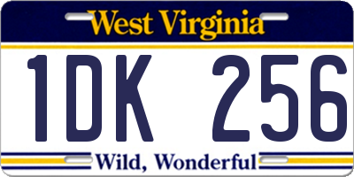 WV license plate 1DK256