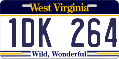 WV license plate 1DK264