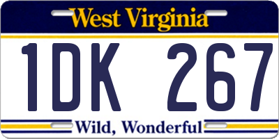 WV license plate 1DK267