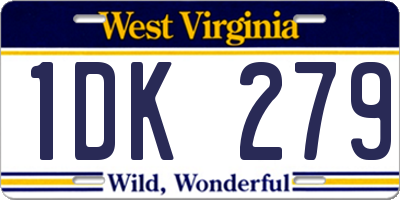WV license plate 1DK279