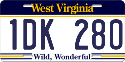 WV license plate 1DK280