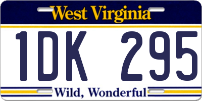 WV license plate 1DK295