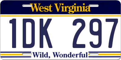 WV license plate 1DK297