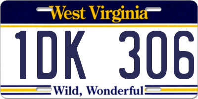 WV license plate 1DK306
