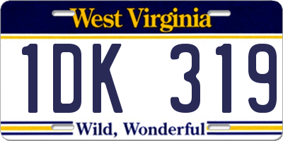WV license plate 1DK319