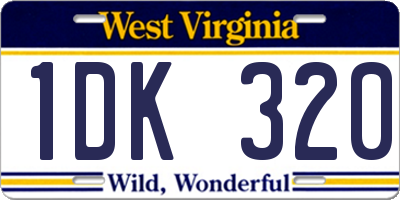 WV license plate 1DK320