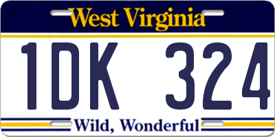 WV license plate 1DK324