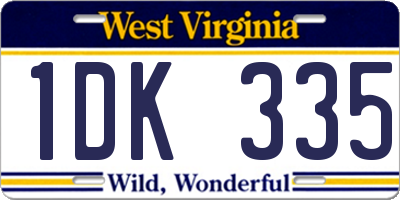 WV license plate 1DK335